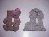 Hand Painted Dog Switch Plates and Bear switch plate!